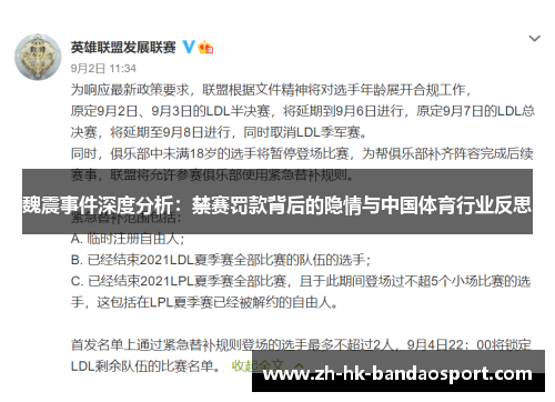 魏震事件深度分析:禁赛罚款背后的隐情与中国体育行业反思 魏震事件深度分析:禁赛罚款背后的隐情与中国体育行业反思